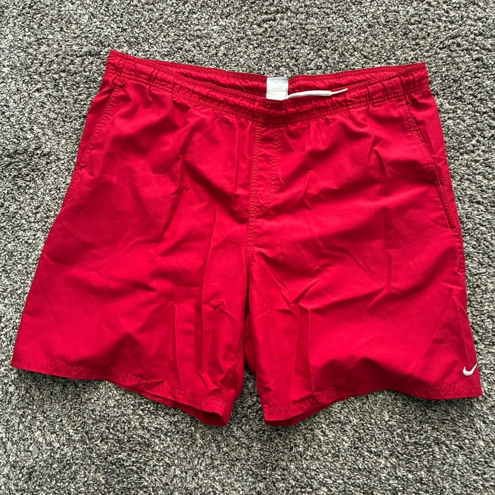 Nike Men's XL Red Board Shorts Swim Trunks Beach Surf